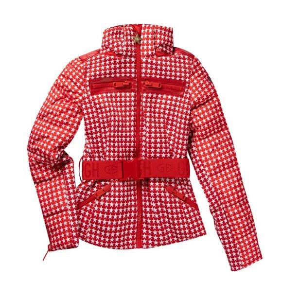 Goldbergh Galaxy Ski Jacket with BELT ❤️‍🔥 RED WORN ONCE - Flattering Rare Find - Picture 1 of 11